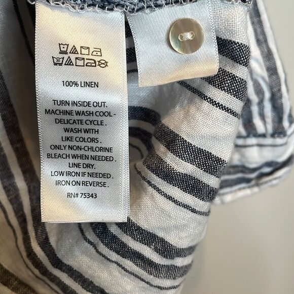 Sigrid Olsen Linen Button Down Top Size Medium - Picture 5 of 7
